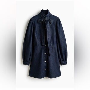 H&M Dark Blue Long Sleeve Dress